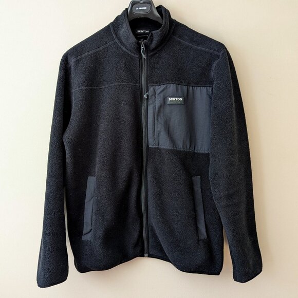 BURTON Men's Hearth Full-Zip Fleece Jacket Black Winter 2023 Size XL - Picture 1 of 7